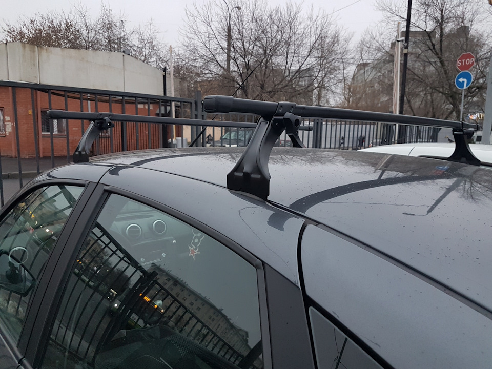 Багажник (С ДЕФЕКТАМИ) на крышу на Lada Granta / Lada Kalina / Datsun On-Do / Datsun Mi-Do - Delta (Россия), стальные дуги