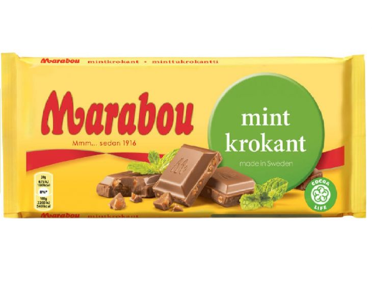 Marabou Mint krokant 200 гр