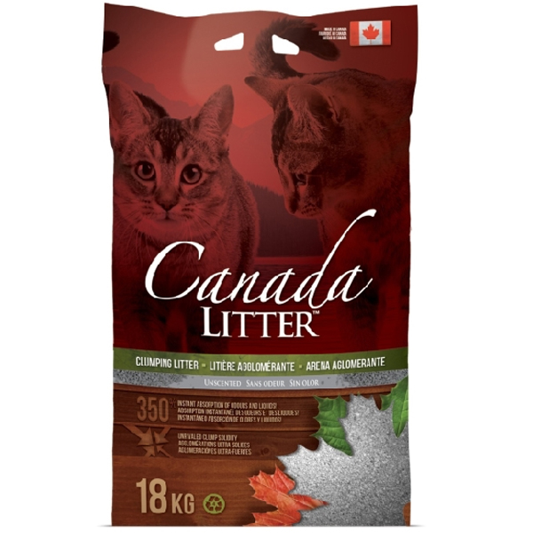 Наполнитель Canada Litter Канадский комкующийся "Запах на Замке", без запаха 6кг