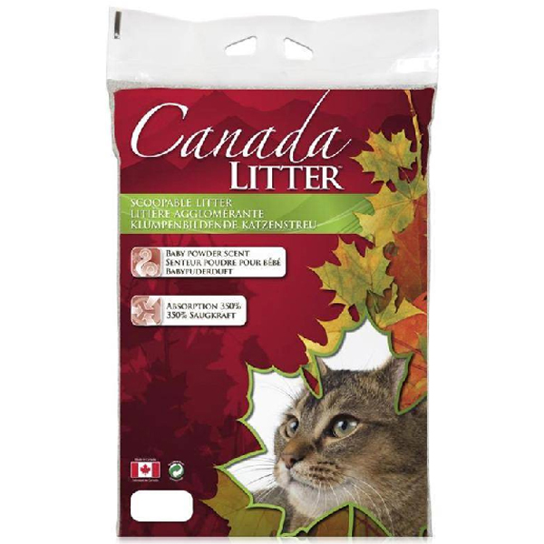 Комкующийся наполнитель Canada Litter Запах на Замке Scoopable Litter с ароматом детской присыпки
