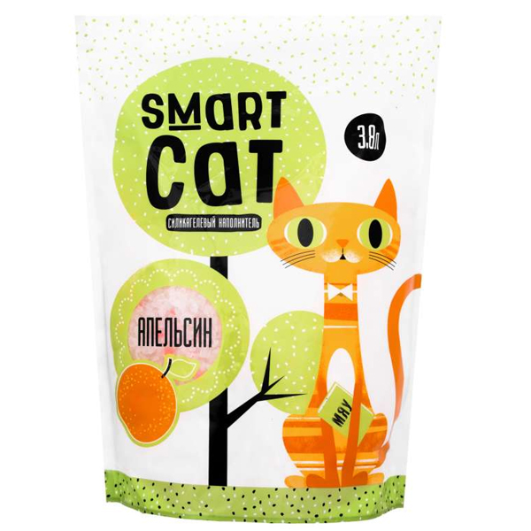 Наполнитель для кошек Smart Cat силикагелевый с ароматом яблока 3,32кг