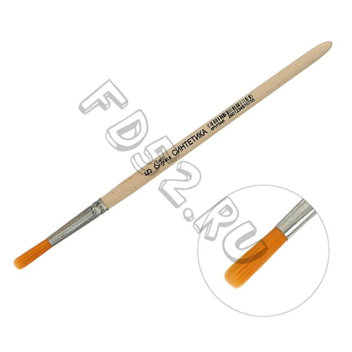 Кисть Синтетика Круглая № 5 (диаметр обоймы 5 мм; длина волоса 20 мм), деревянная ручка, Calligrata