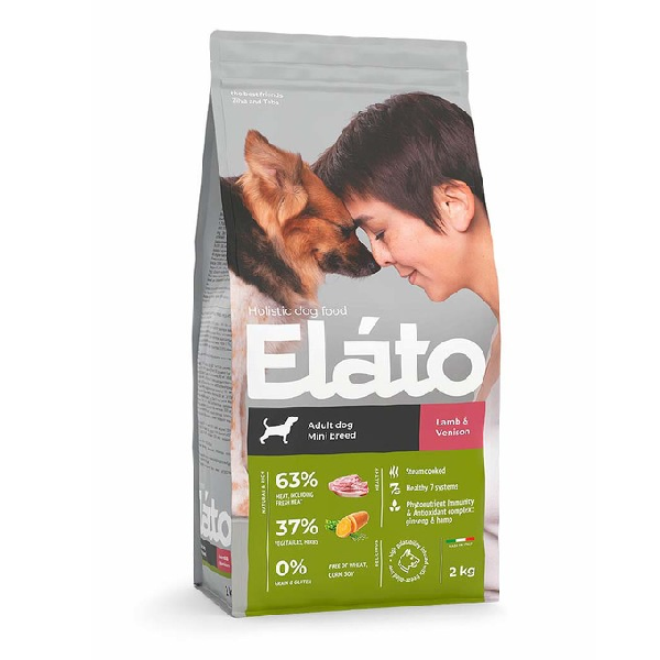 Сухой корм для собак мелких пород Elato с ягненком и олениной 2 кг