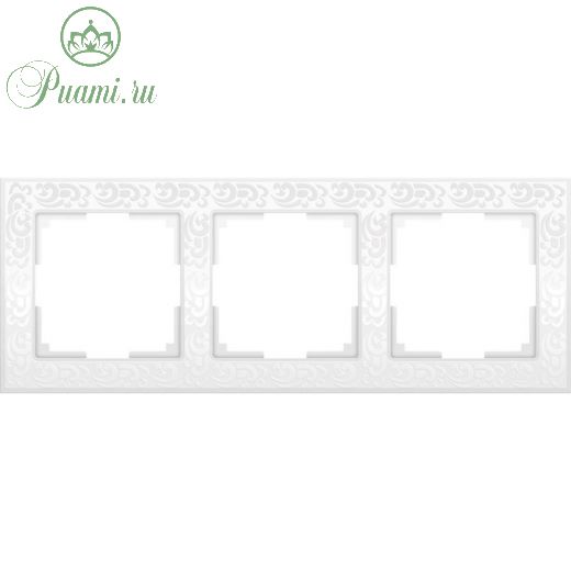 Рамка на 3 поста  WL05-Frame-03-white, цвет белый