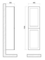 Подвесной шкаф-пенал Art&Max PLATINO AM-Platino-1500-2A-SO 40х30 схема 7