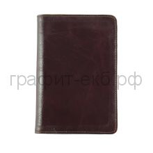 Обложка для паспорта Grand 02-005-0823 итальянская гладкая темно-коричневая кожа