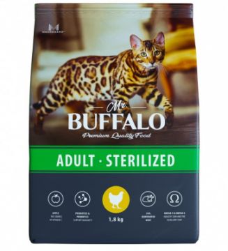 Баффало для стерилизованных кошек / Курица (MR. BUFFALO STERILIZED ) 10 кг