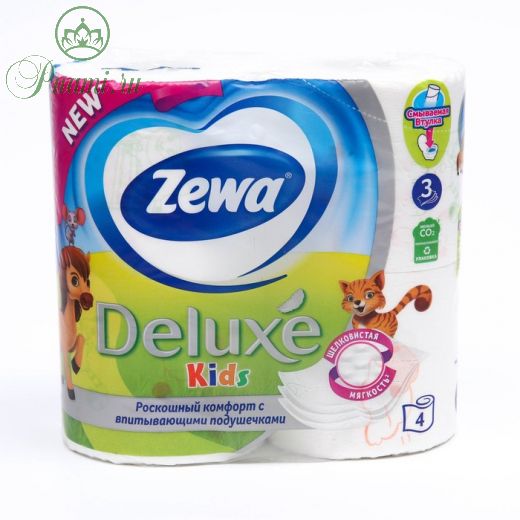 Туалетная бумага Zewa Kids, 3 слоя, 4 шт.
