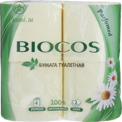 Туалетная с ароматом ромашки BioCos, 4 рулона
