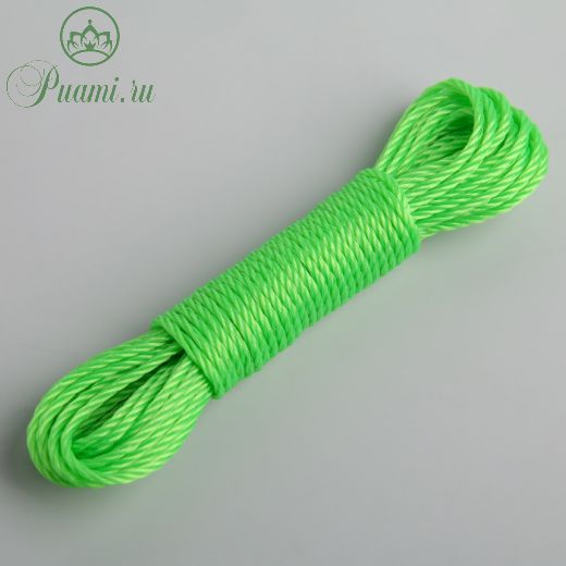 Верёвка бельевая Доляна, d=3 мм, длина 10 м, цвет МИКС