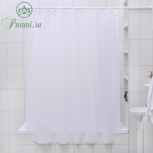 Штора для ванной «Экономь», 180?180 см, PEVA, цвет белый