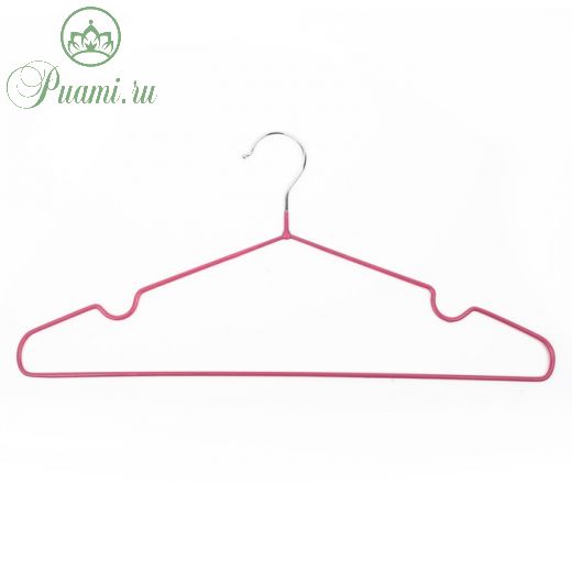 Вешалка-плечики для одежды Доляна, размер 40-44, антискользящее покрытие, цвет розовый