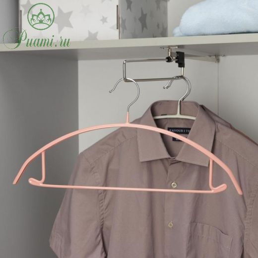 Вешалка-плечики для одежды Доляна «Мята», размер 44-46, антискользящее покрытие, цвет МИКС