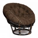 Кресло "PAPASAN" 23/01 W с подушкой, Antique brown (античный черно-коричневый), ткань Коричневый 3М7-147