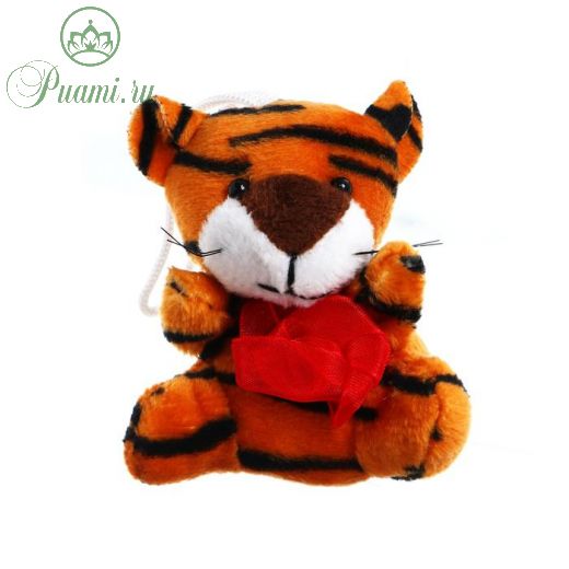 Мягкая игрушка «Тигр с цветком», на подвесе, цвета МИКС