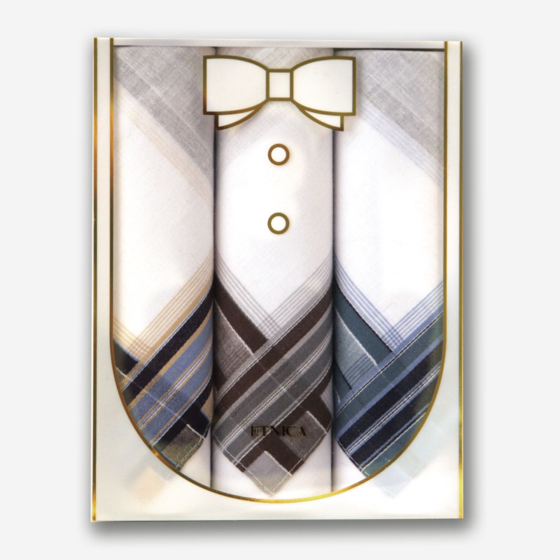 Подарочный набор мужских носовых платков "ETNICA" Пд13л