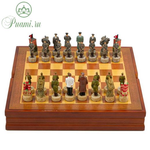 Шахматы сувенирные "Победные", h короля=8 см, h пешки=6,3 см, 36 х 36 см