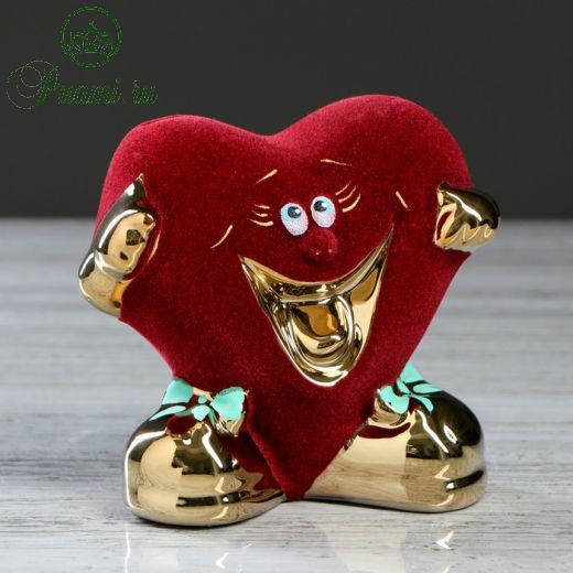 Копилка "Сердце'' красная, булат, 13 см, микс