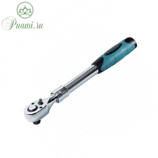 Трещотка GROSS, телескопическая, 3/8", 215-315 мм, CrV, хромир., 2-х комп. рукоятка