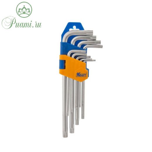 Набор торцевых ключей KRAFT KT 700567, TORX, короткие, 9 штук