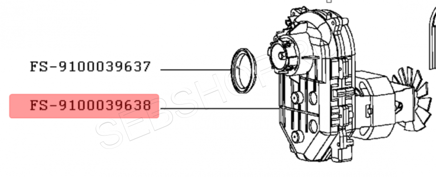 Мотор - редуктор в сборе мясорубки Moulinex (Мулинекс) HV1 модели ME112832/JA0. Артикул  FS-9100039638.