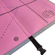 Умный складной коврик для йоги с NFC-модулем и разметкой MAT S2 NFC серый/розовый, производство ковриков для йоги с нфс меткой в Москве