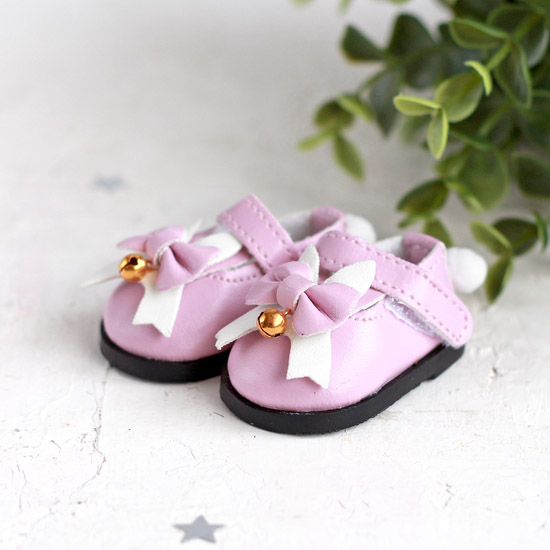 Обувь для кукол  5 см - Туфельки с бубенчиками розовые