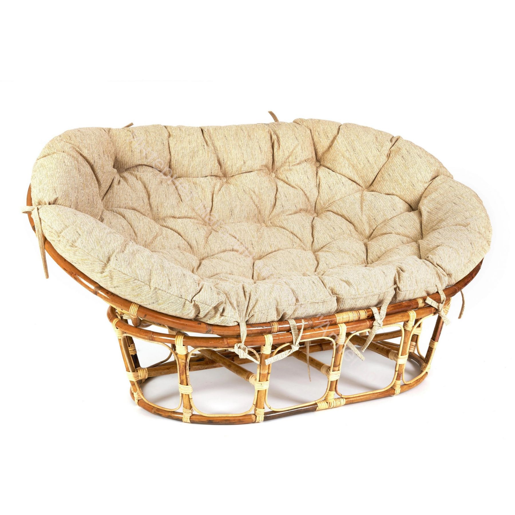 Кресло "MAMASAN ECO SKIN" / с подушкой / Natural (натуральный), ткань Старт
