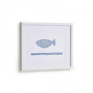 Постер Kuma с рыбой и голубыми точками 30 x 40 cm
