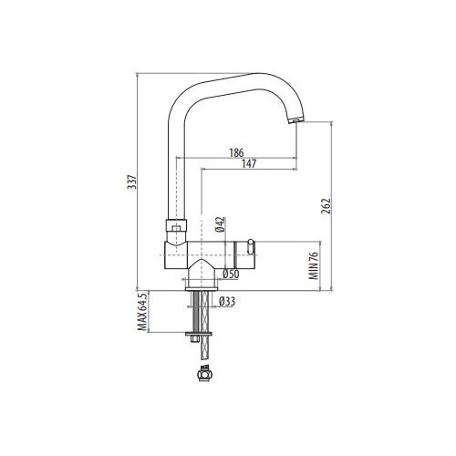 Смеситель для кухни складываемый (для установки под окном) Gattoni Under Window 60147 схема 2