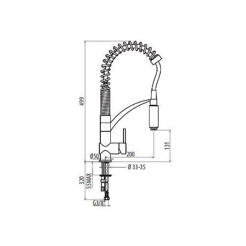 Смеситель для кухни с каналом для питьевой воды и вытяжным изливом, 2 режима Gattoni Industrial 60173 ФОТО