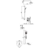 Душевая система с душевой стойкой, верхним и ручным душем Gattoni H2OMIX2000 KTH210/PD схема 2