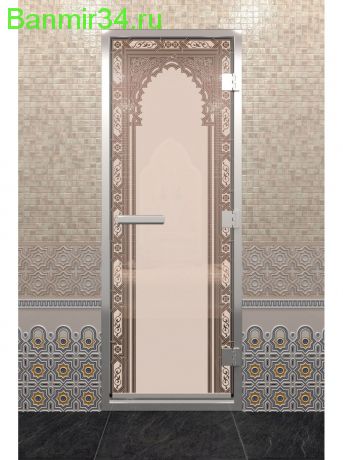 Дверь "Хамам Восточная Арка Бронза Матовая"