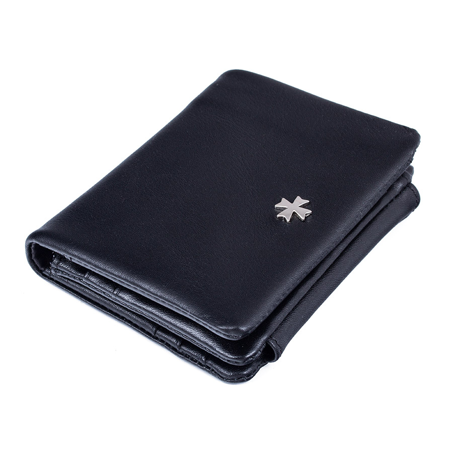 Кожаный бумажник необычной формы Narvin 9601-N.Palermo Black
