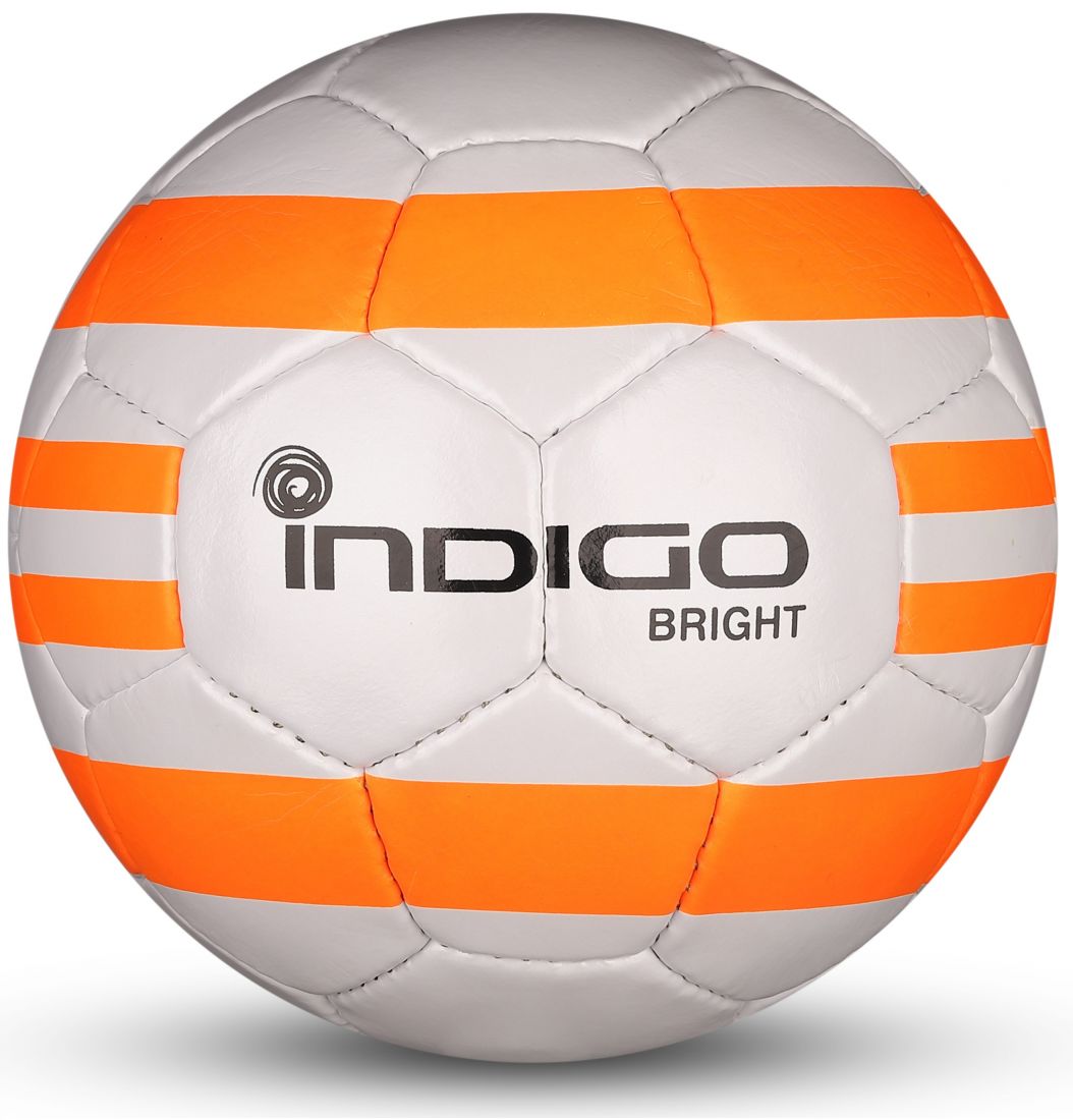 Мяч футбольный №5 INDIGO BRIGHT тренировочный IN024 Серо-оранжевый