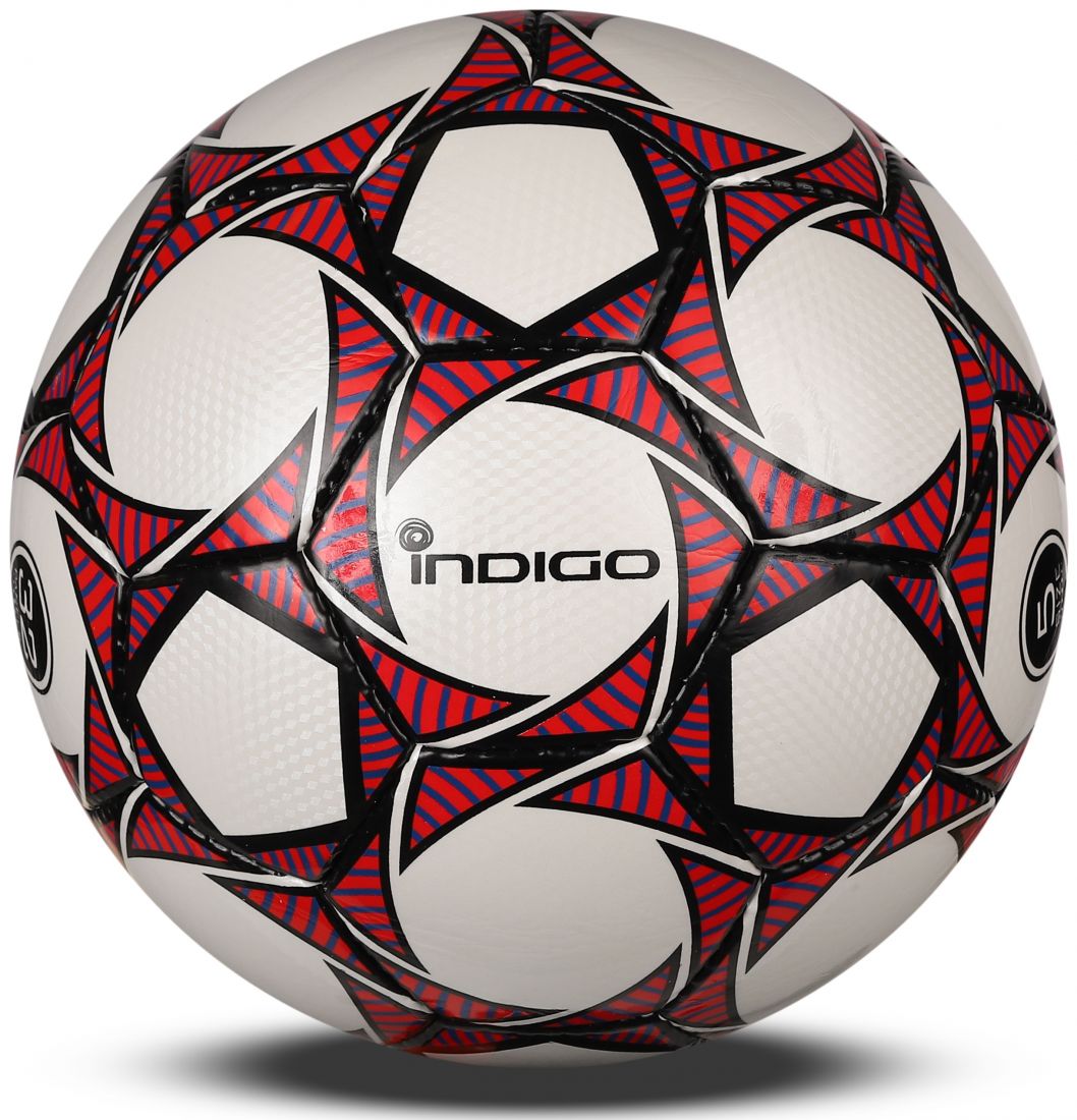 Мяч футбольный №5 INDIGO COACHER c 3D фактурой тренировочный 1911 Бело-красный
