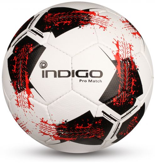 Мяч футбольный №5 INDIGO FLAME матчевый IN156 Бело-черно-красный