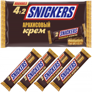 Шоколадный батончик Сникерс 73г Арахисовый крем