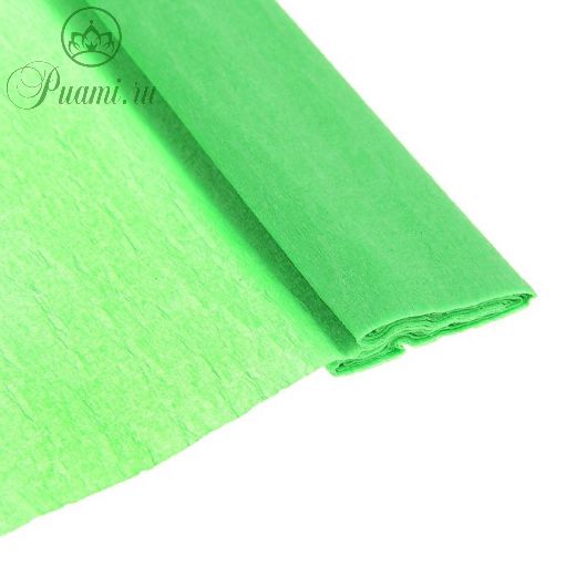 Бумага крепированная 50 х 200 см, в рулоне, 32 г/м2, светло-зелёная