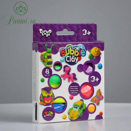 Шариковый пластилин «Buble Clay» 8 цв.
