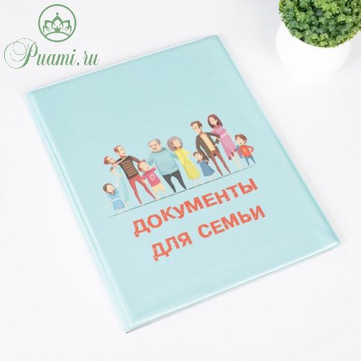 Папка для семейных документов, 2 комплекта, цвет голубой
