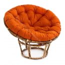 Кресло "PAPASAN ECO SKIN" / с подушкой / Natural (натуральный), ткань Оранжевый, С 23