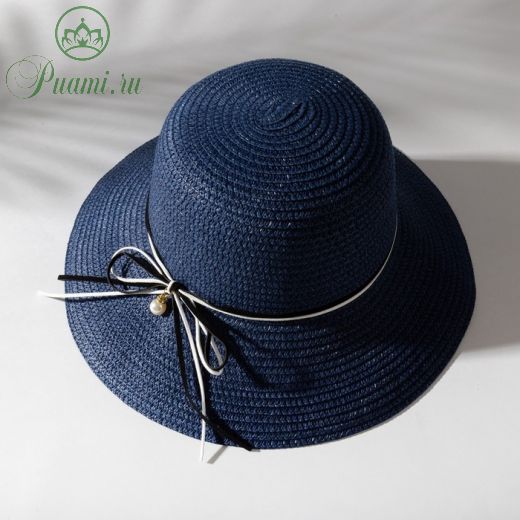 Шляпа с бантиком MINAKU цвет темно-синий, р-р 56-58