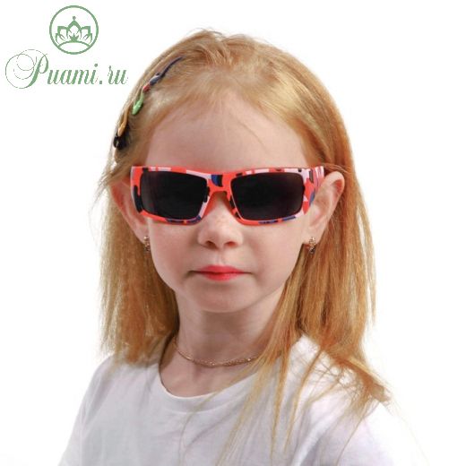 Очки солнцезащитные детские, UV400, линза 3.8х5.5 см, ширина 12 см, дужка 13 см, микс