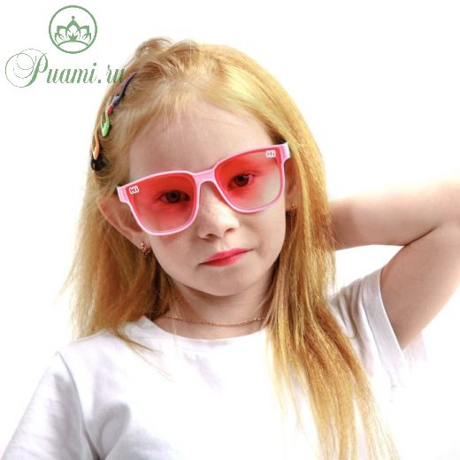 Очки солнцезащитные детские, UV350, линза 4.5х5 см, ширина 13 см, дужка 13.5 см, микс