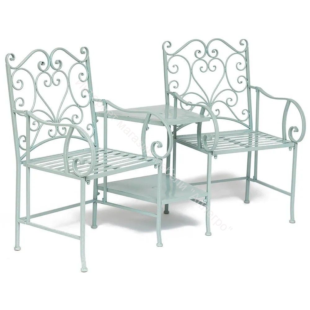 Комплект (столик+ 2 кресла) Secret de Maison TET-A-TET (mod. PL08-34283B) металл, белая лазурь (white blue)