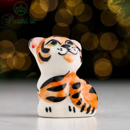 Сувенир "Тигр", средний, 4х3х4,5 см, цвет
