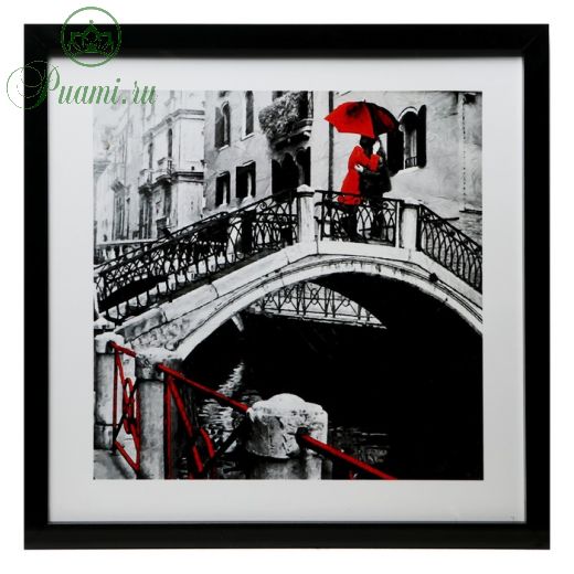 Картина стекло пэт "Влюблённые на мосту" 50х50(54х54) см