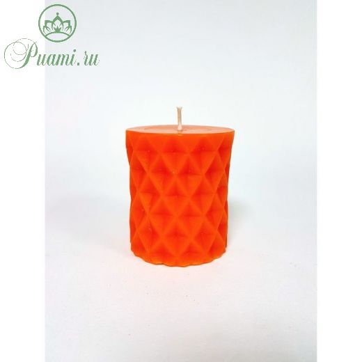 Свеча цилиндр "Геометрия" 6,7х7,5см, оранжевая