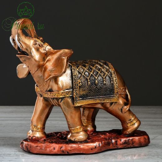 Сувенир "Слон шагающий", золотой, гипс, 30 см